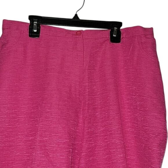 Sag Harbor Pink Pull-On Pants With Elastic Waist & Slit Hem - Picture 2 of 7